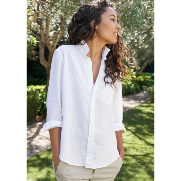 Frank & Eileen - Eileen Relaxed Button Up in White Linen Size XXS NWOT - Picture 4 of 12